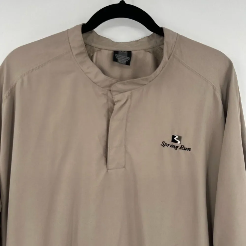 Nike Golf Track Jacket Mens XL Tan Spring Run Logo Long‎ Sleeve Athletic Fit
